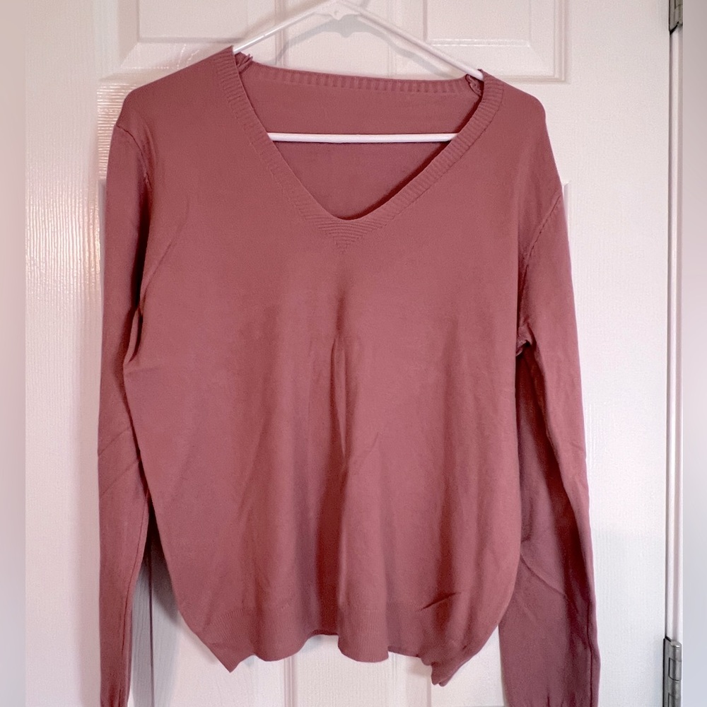 - Ladies cashmere soft blush rose sweater